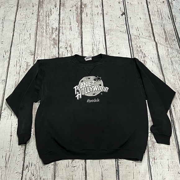 Vintage 90s Planet Hollywood Honolulu Hawaii Made in USA Crewneck Sweatshirt - Picture 1 of 5